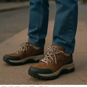 Men's Caterpillar Brown Hiking/Working Steel Toe Shoes Size 7